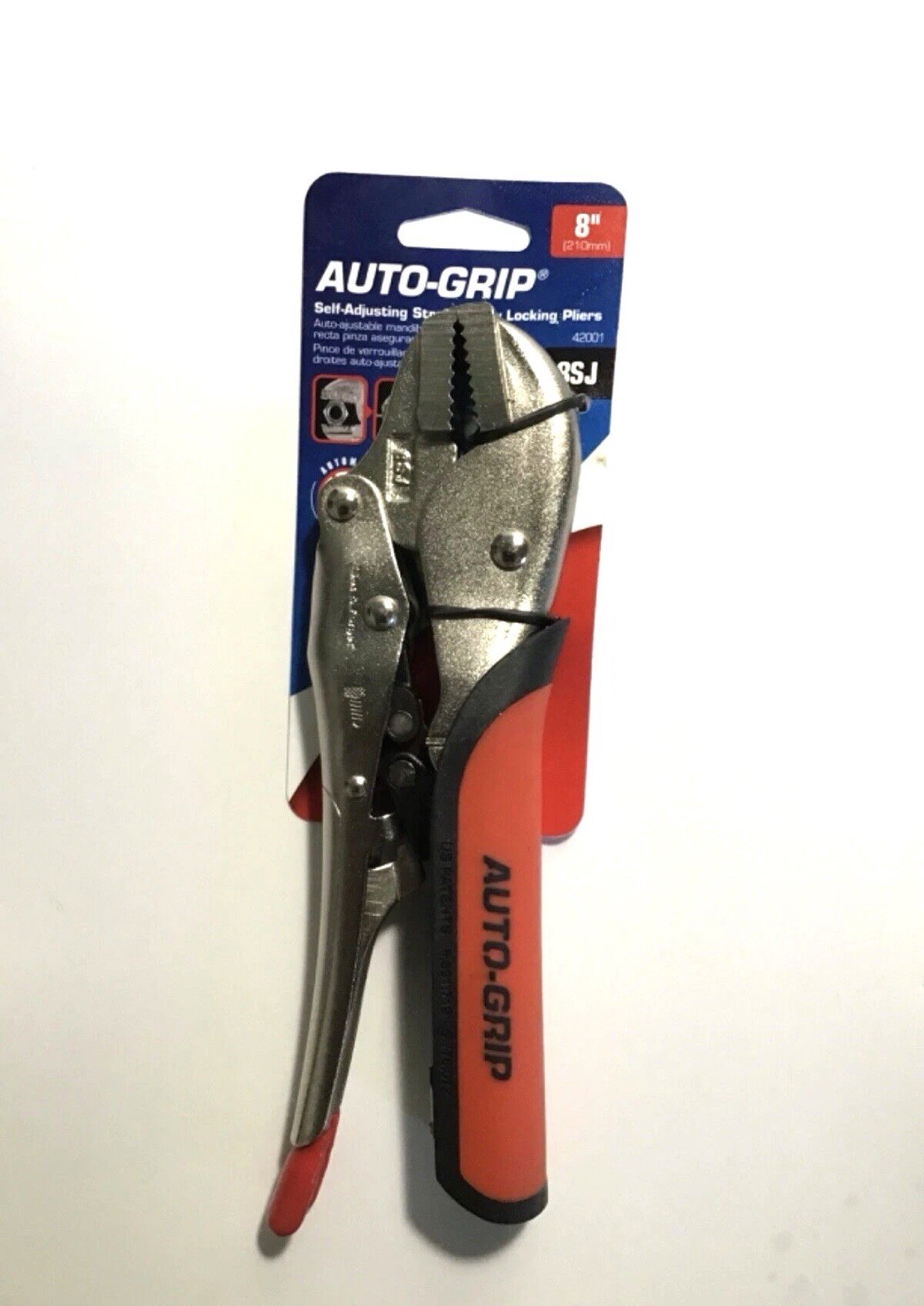 AUTO-GRIP #42001 AUTO-GRIP 8″ SELF-ADJUSTING STRAIGHT JAW LOCKING PLIERS