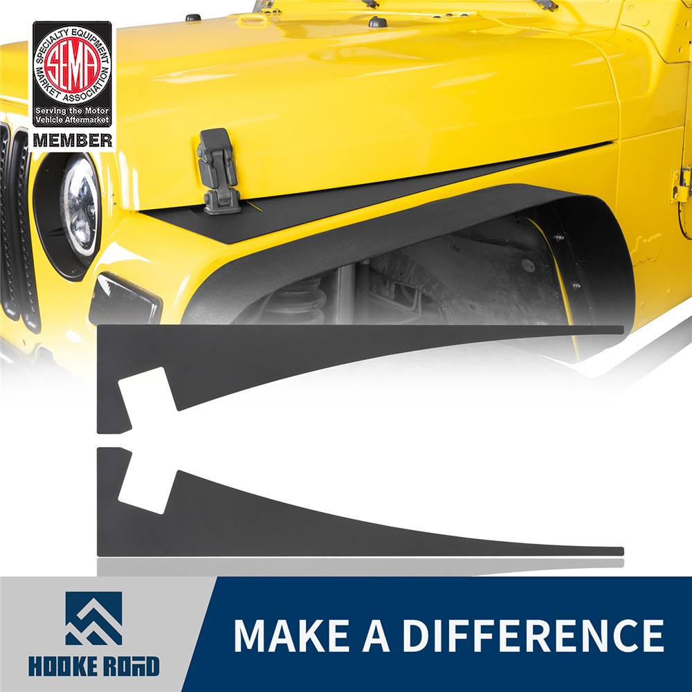 Hooke Road Top Fender Cover Fit Jeep Wrangler TJ 1997-2006 – Textured Black