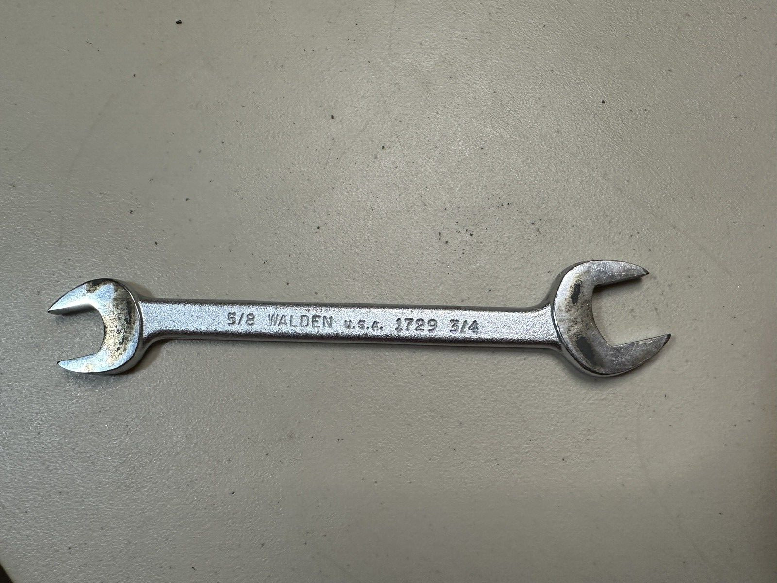 Walden Worcester 1729 5/8″ x 3/4″ Open End Wrench USA Vintage see pics!