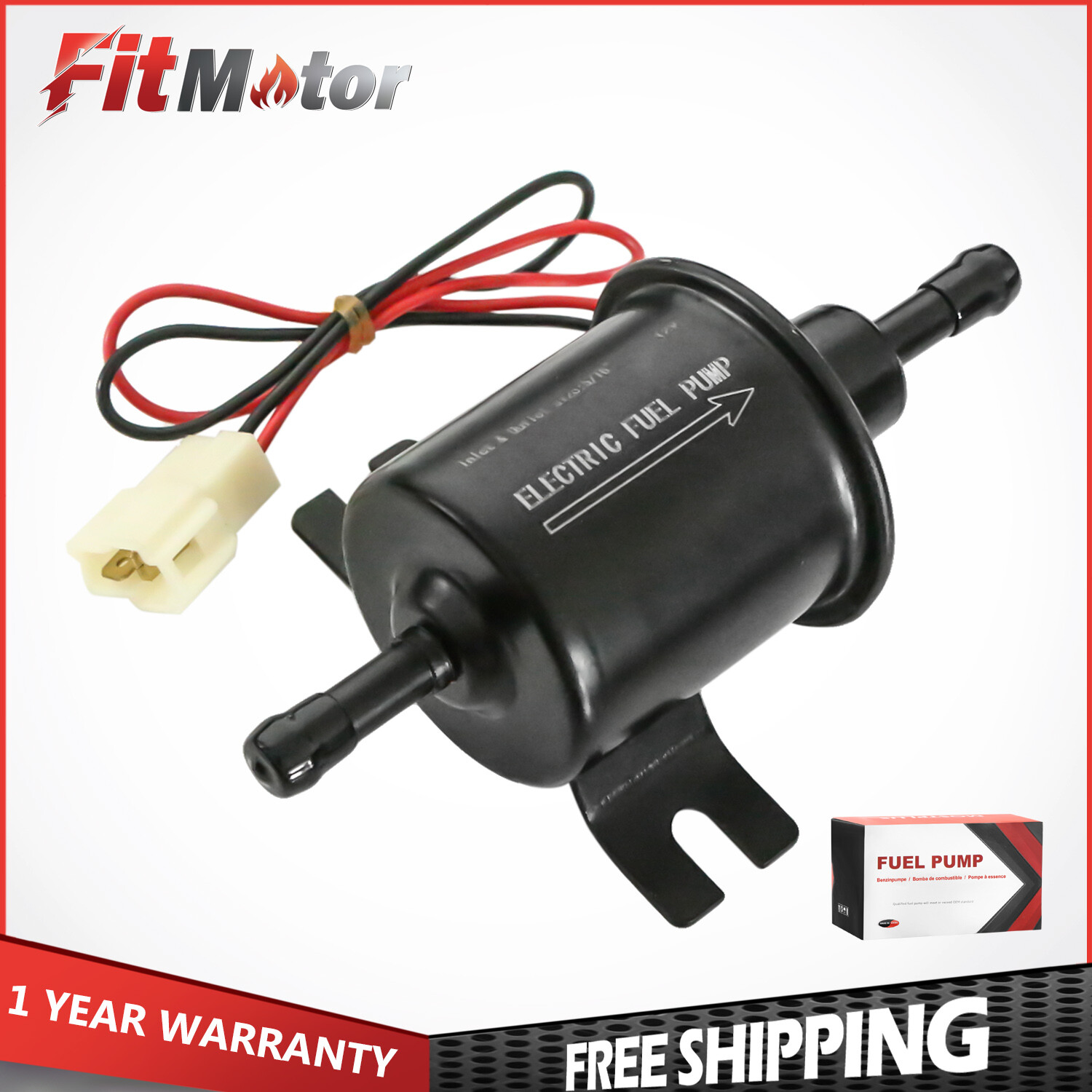 5/16″ 3-6 PSI 1.0A Low Pressure Diesel Inline Universal Fuel Pump For Gasoline