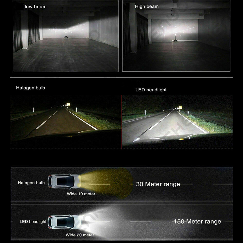 9005 HB3 + H11 H9 H8 LED Headlight Bulb for Toyota Camry High Low Beam White Kit