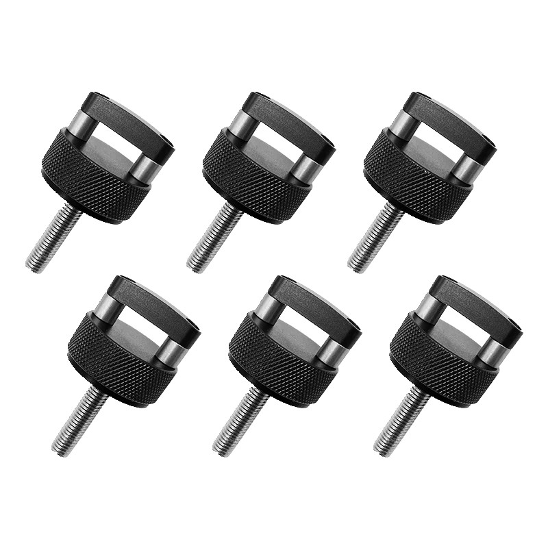 6PCS Black Quick Removal Thumb Screw with D Rings for Jeep Wrangler JK 07-2018