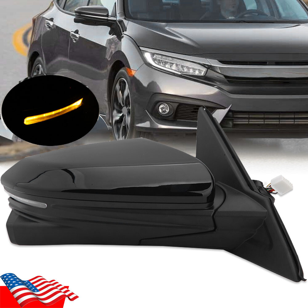 14Pin Right Side Mirror Heated View Camera Signal Lamp For Honda Civic 2016-2020