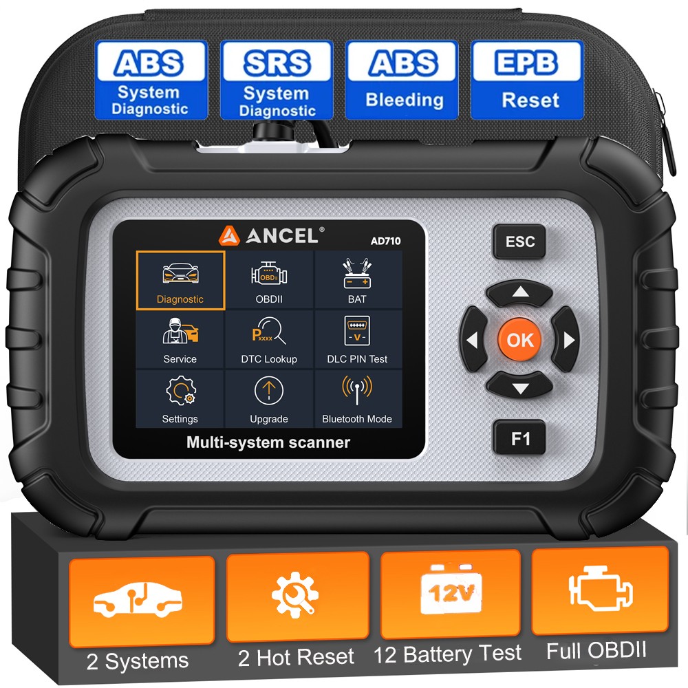 ANCEL AD710 Professional OBD2 Scanner with ABS Bleeding SRS Diagnostic Functions
