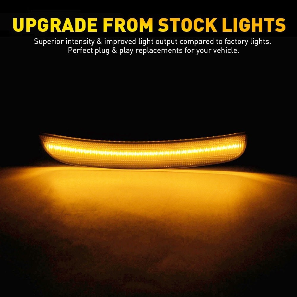 For 2015-up Chrysler 300 300C Front Bumper Side Marker Lamps Lights Smoked Lens