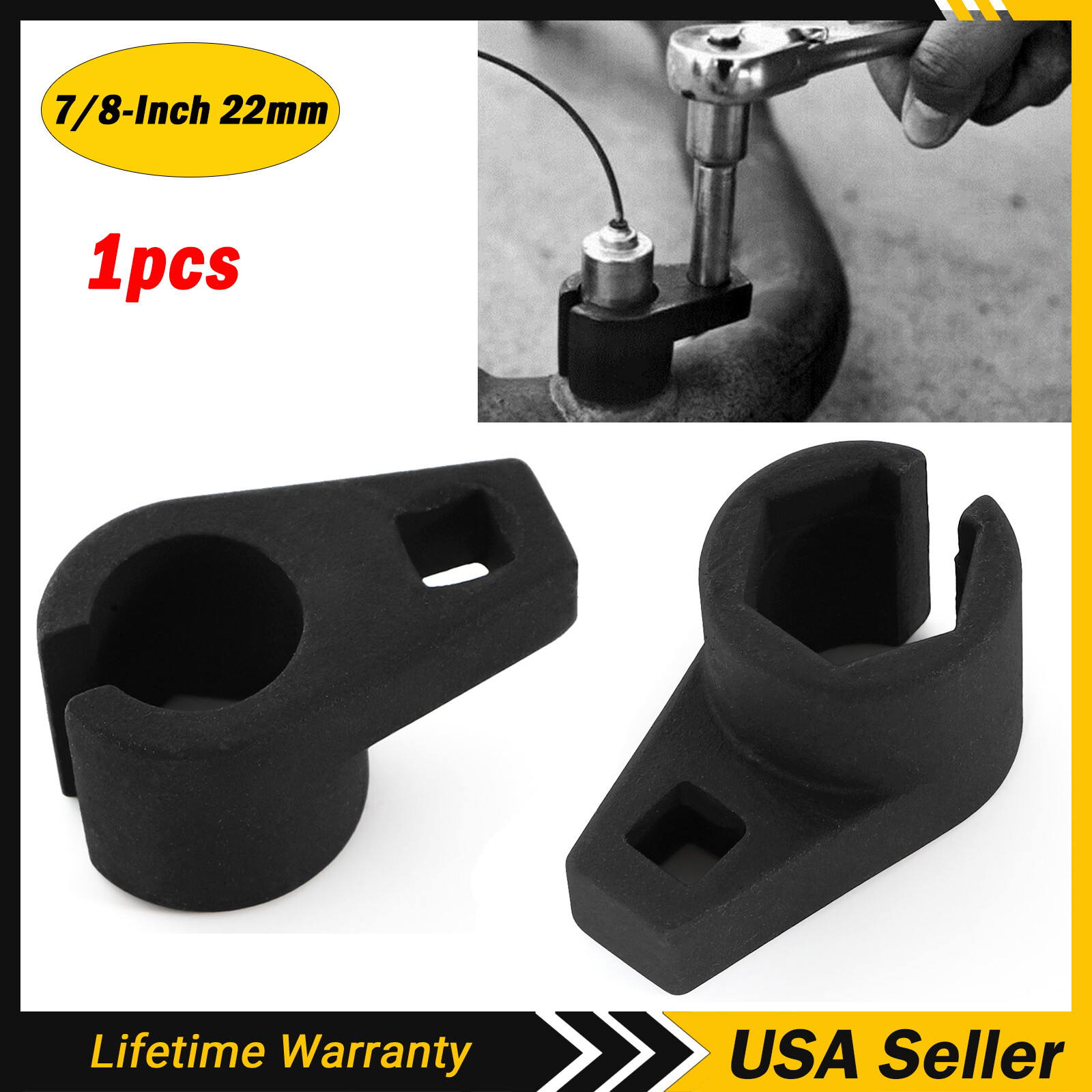 7/8-Inch and 22mm Offset Oxygen O2 Sensor Socket Wrench Removal Tool Drive 3/8″