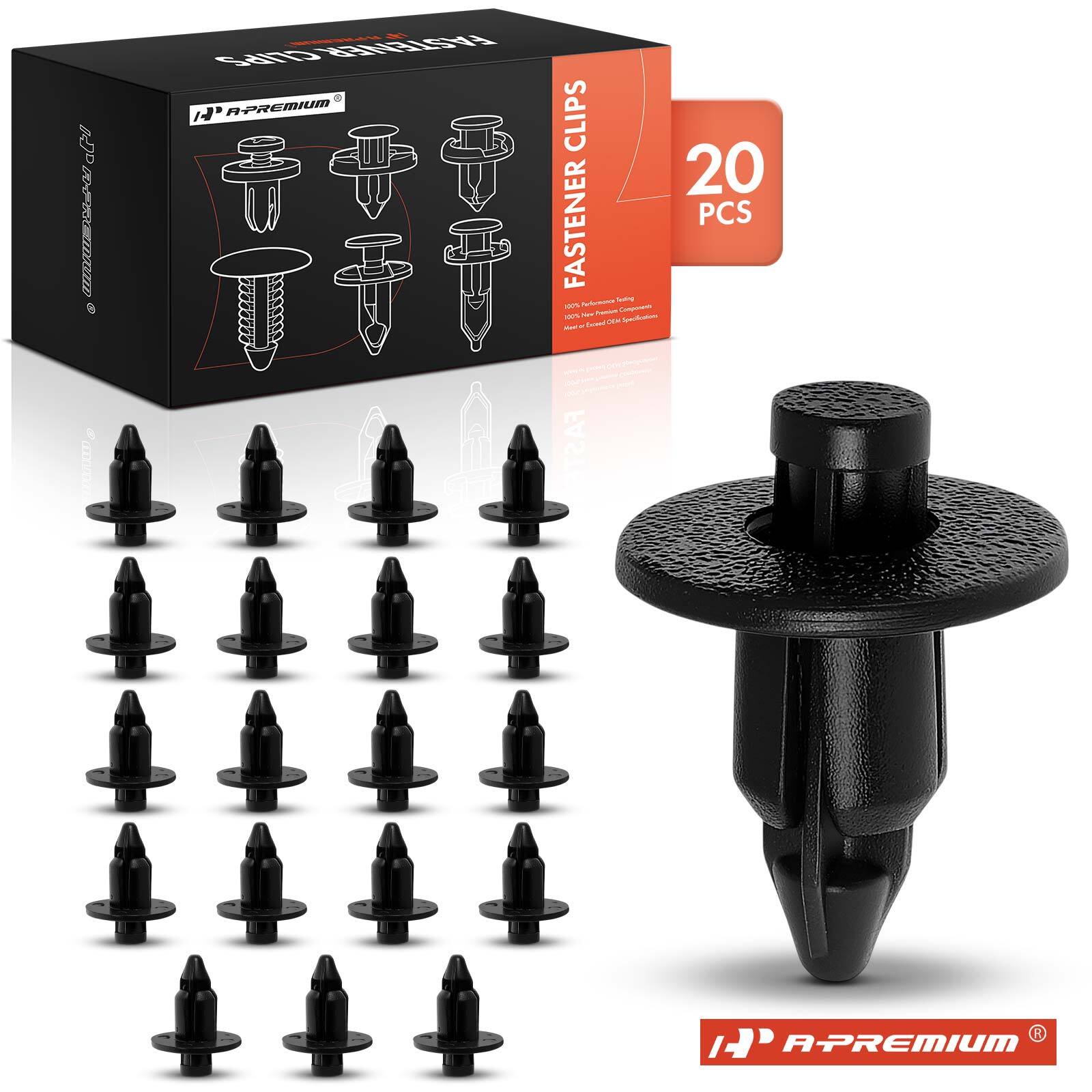 A-Premium 20Pcs 6.3mm Nylon Door Trim Retainer Clip Push-Type for Toyota Corolla