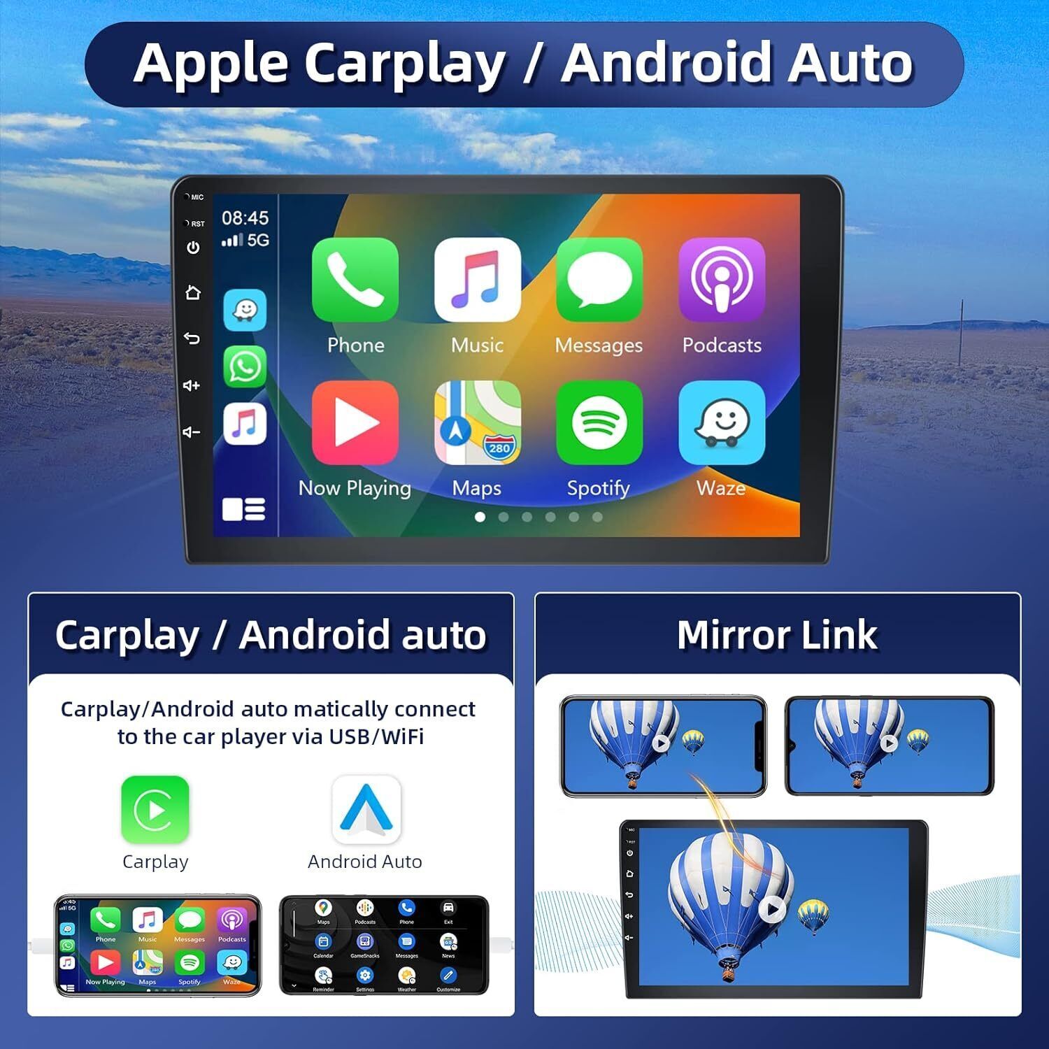 For 2011-2014 Dodge Avenger 7″ Android 13 Carplay Car Stereo Radio GPS Navi