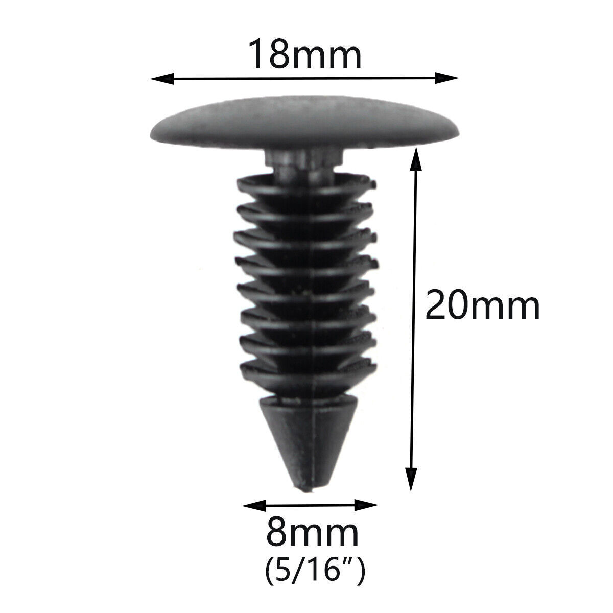 100x Push Type Clip Plastic Retainer Bumper Fender X-Mas Tree Rivet Fit 9mm Hole