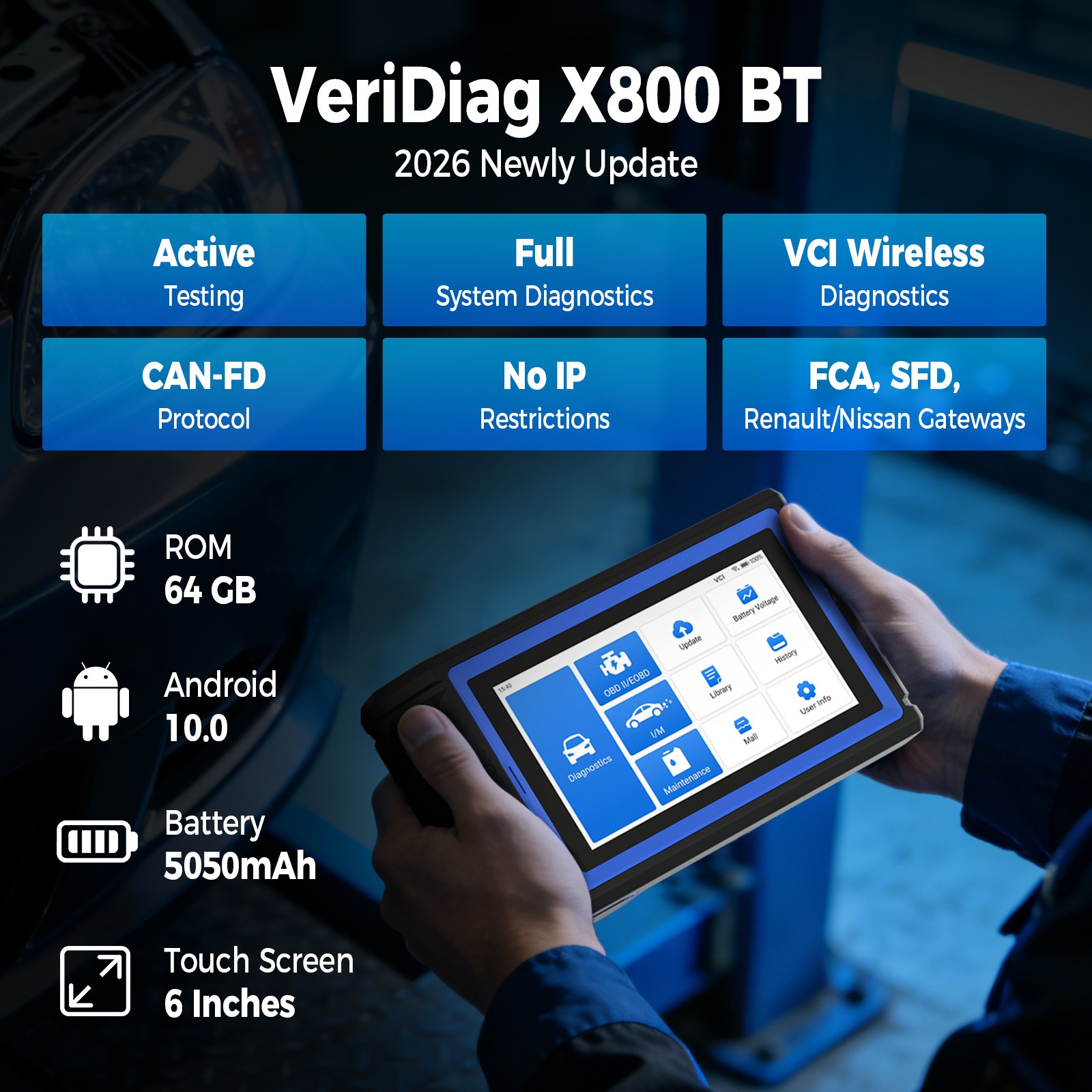TOPDON VeriDiag X800BT Bidirectional Scanner All System Tool Upgrade of AD800 BT
