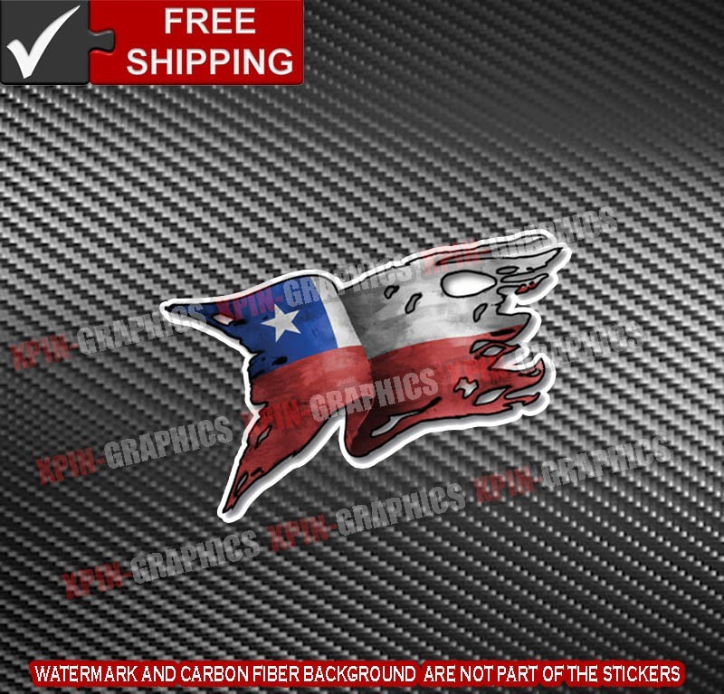 Chile Country Flag Map Vinyl Decal Sticker A