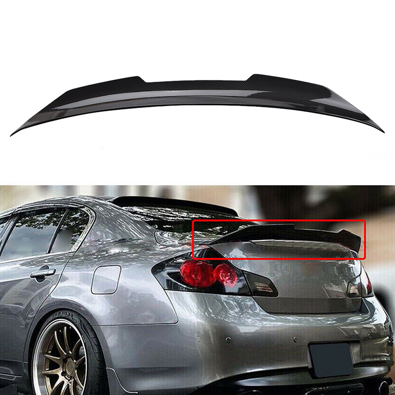 Fits Infiniti 4 Door G25 G37 Sedan PSM Rear Trunk Spoiler Wing Lip Carbon Fiber
