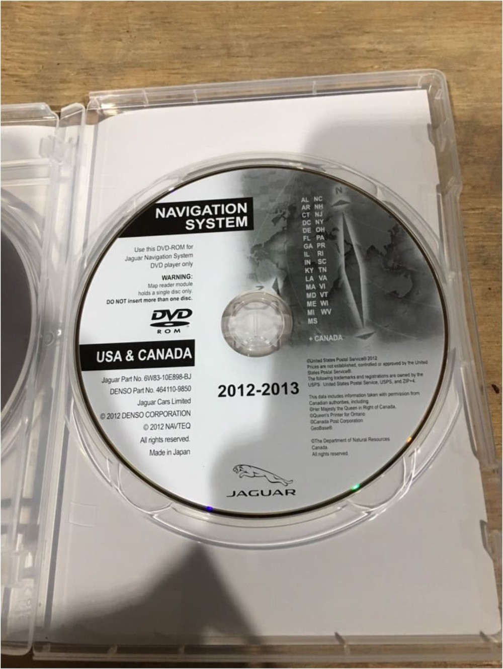 Jaguar XK (2006-14) USA CANADA NAV DVD 2012-2013 C2P14855 6W8310E898BJ