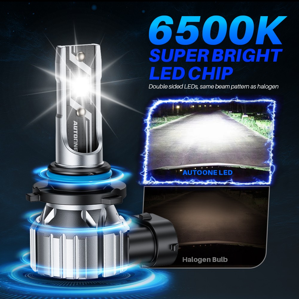 AUTOONE 9005 HB3 20000LM LED Bulbs Headlight High Beam Super Bright White 6500K