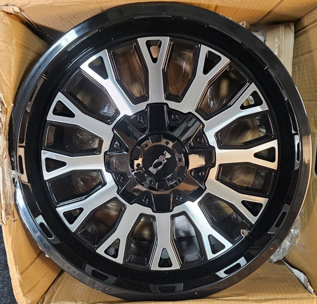(QTY 1) Ion 152 Gloss Black Machined Spoke Faces Wheel Rim 20×8 5×127/139.7 0mm