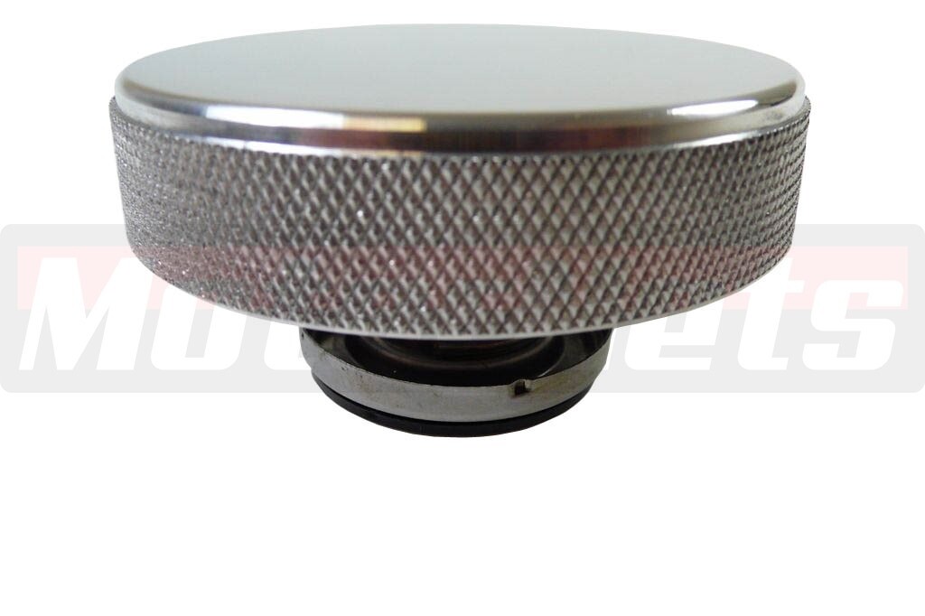 Polished Billet Aluminum Radiator Cap 16 lb. Knurled Fits Original & Aftermarket