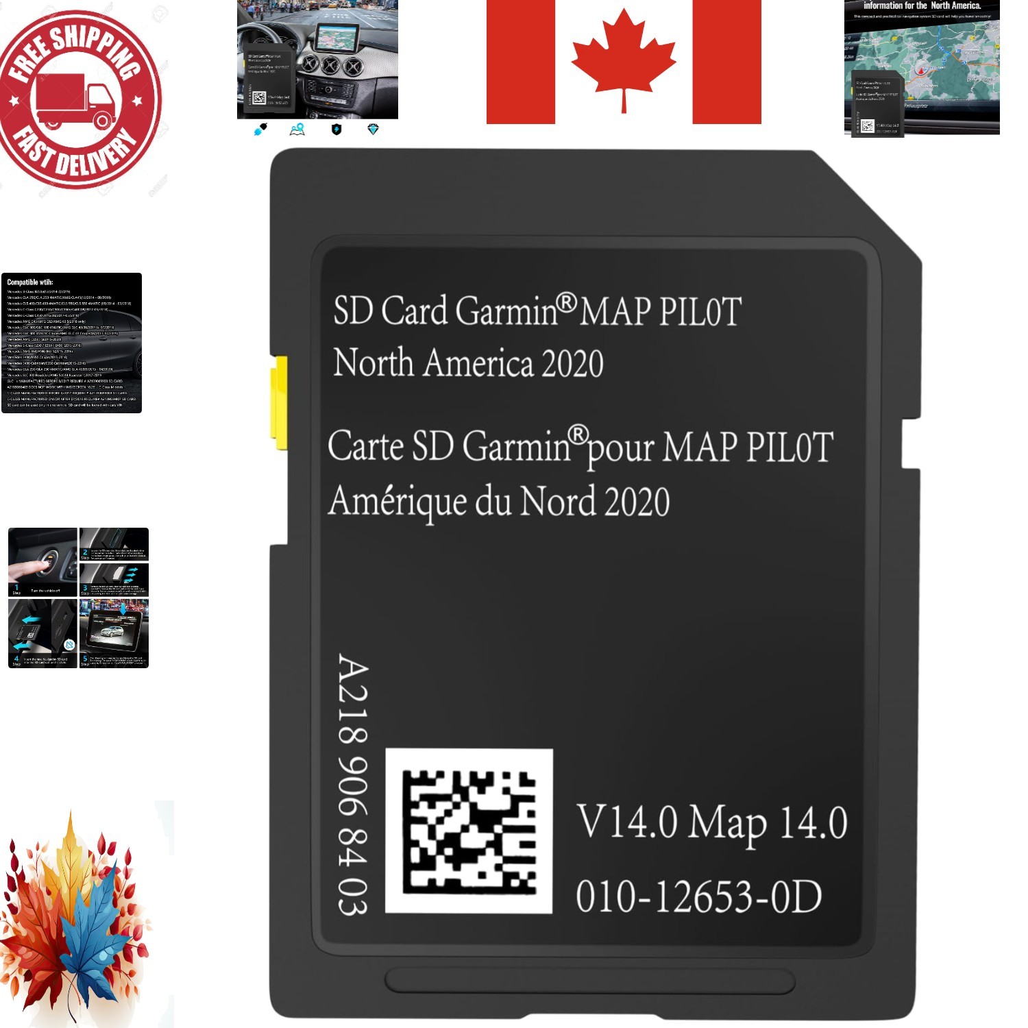 Class 10 Mercedes Navigation SD Card, Waterproof & Secure for Audio 20 Use