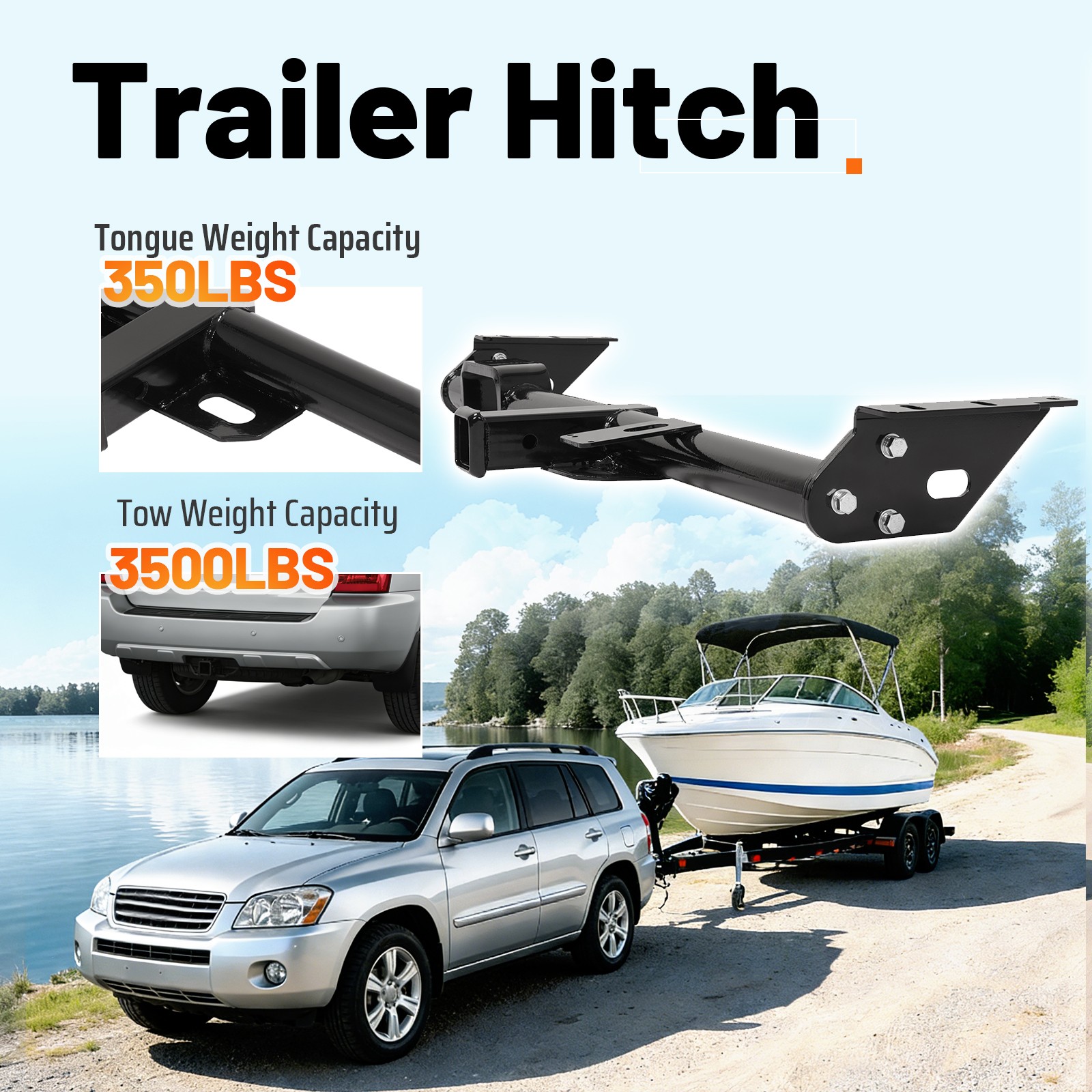 Class 3 Trailer Hitch 2″ Receiver For Lexus RX300 Toyota Highlander 1999-2003 01