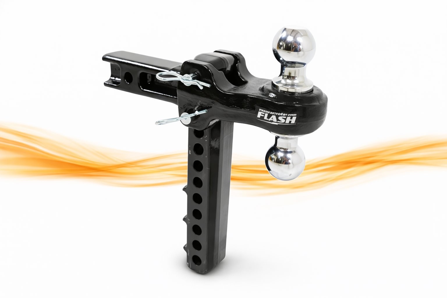 Fastway FLASH Secure Ball Mount: 10″ Drop, 2″ Shank, Dual Chrome Balls