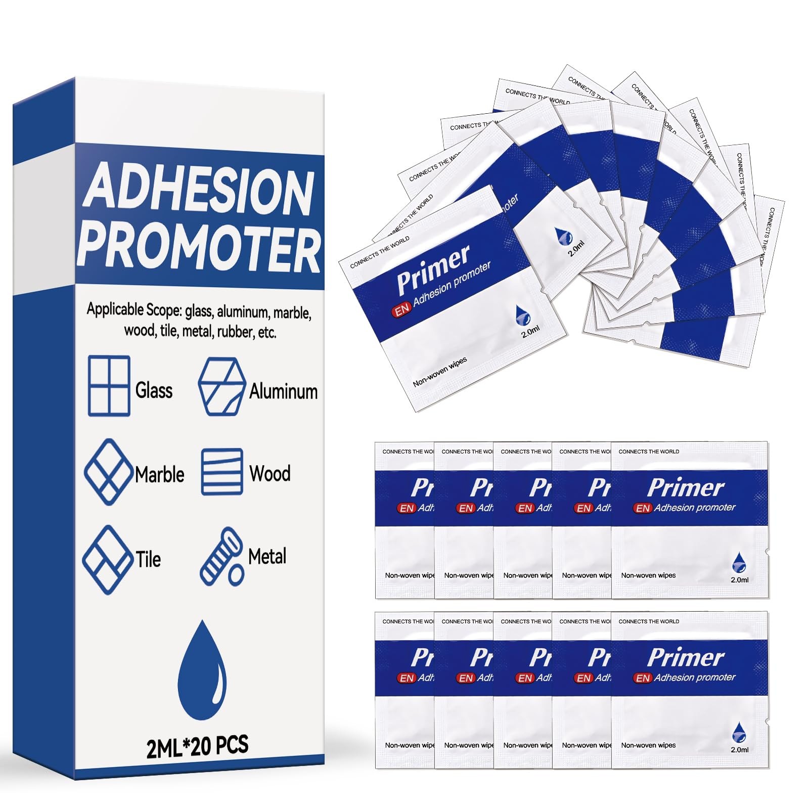 Erigathe Adhesion Promoter (20 Pack) – Pre-Saturated 1 Count (Pack of 20)