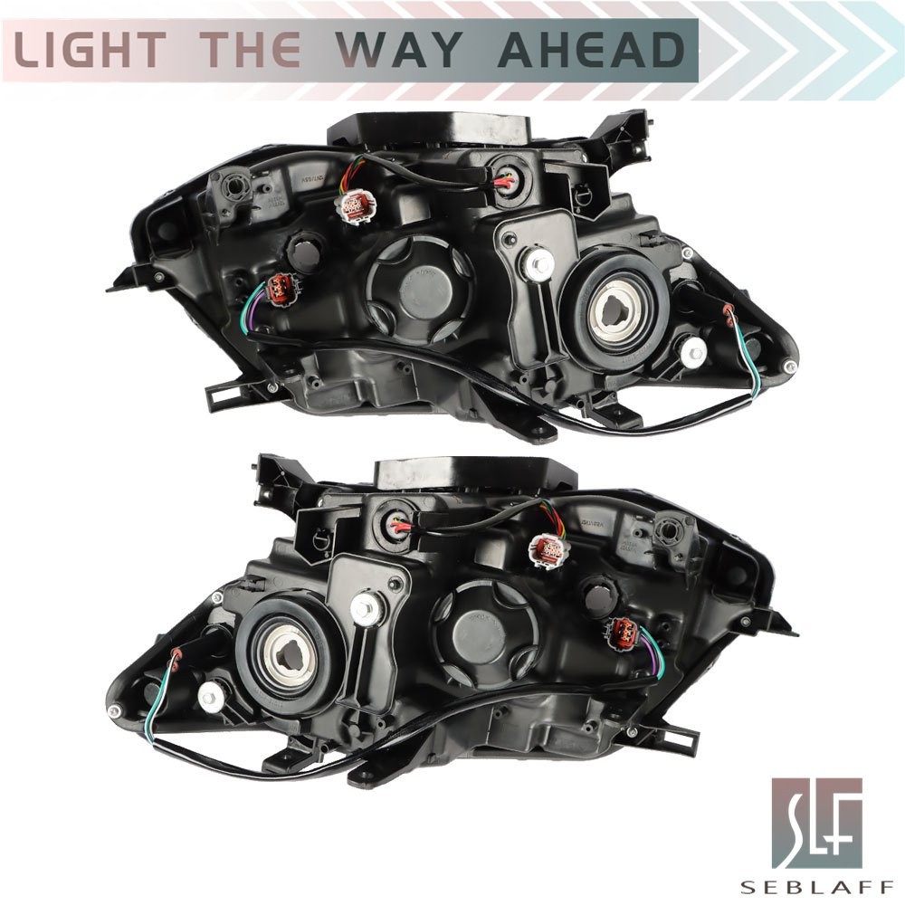 For Nissan Rogue 2014-2016 Halogen Headlamp Headlights w/LED DRL Pair Left+Right