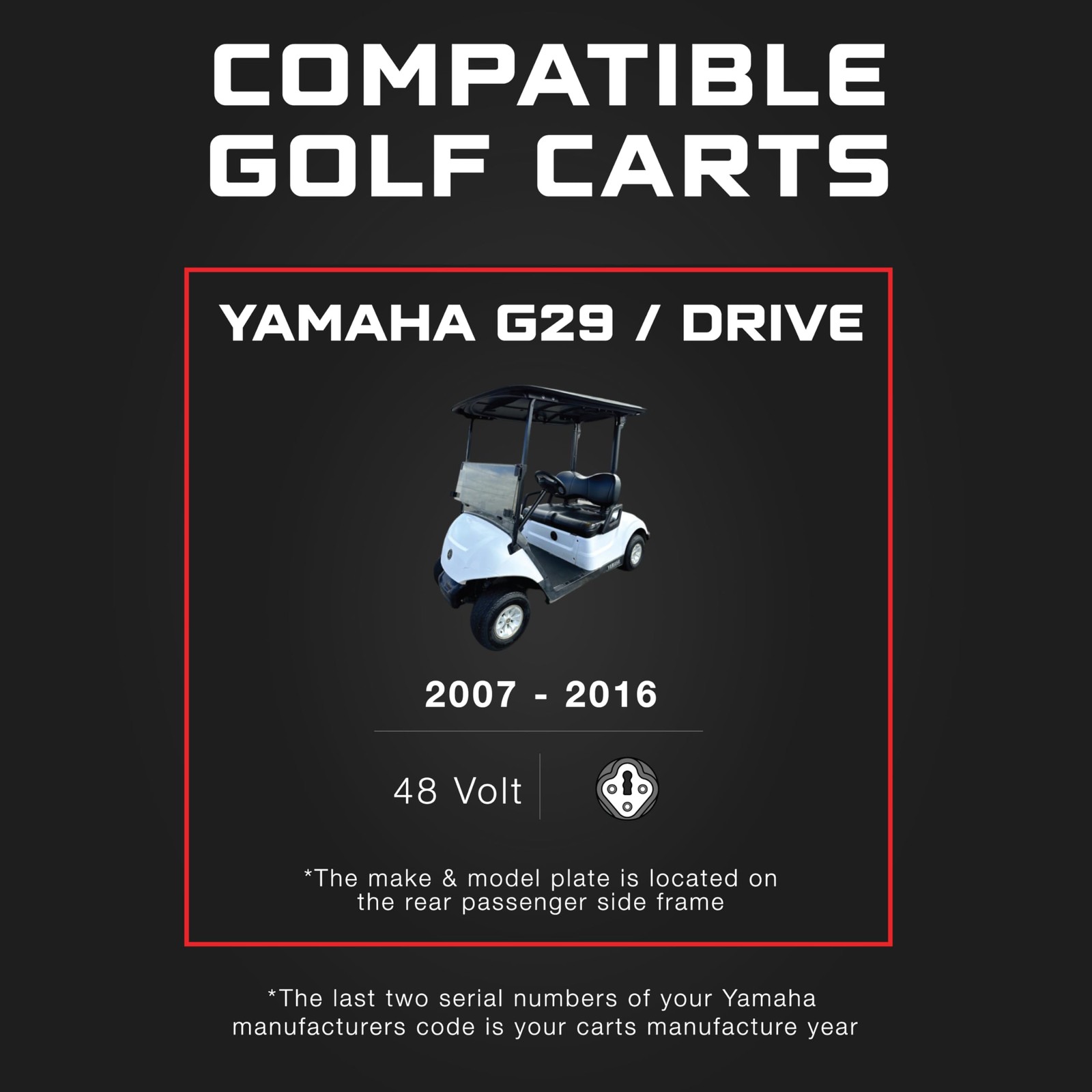 Golf Cart Battery Charger 48V 15AMP Lead Acid Yamaha G29 FORM Volt Drive
