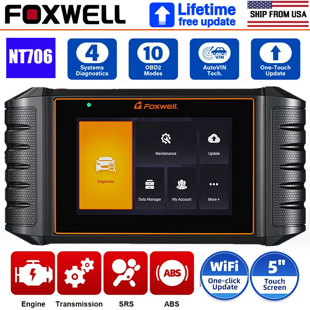 Foxwell NT706 OBD2 Scanner ABS SRS Engine Scan Tool Car Code Reader Automotive