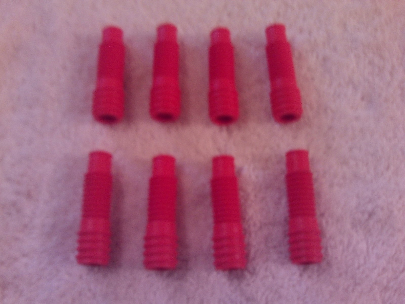 Vintage Red/Orange Spark Plug Covers 8 Cylinder..GM, FORD MOPAR..Made in U.S.A.