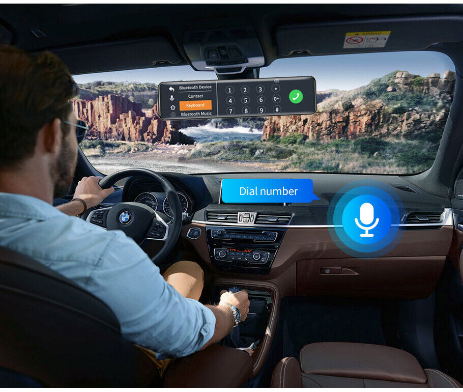 11.26INCH Touch Screen +GPS Mirror Dash Cam Wireless Apple Carplay Android HOT
