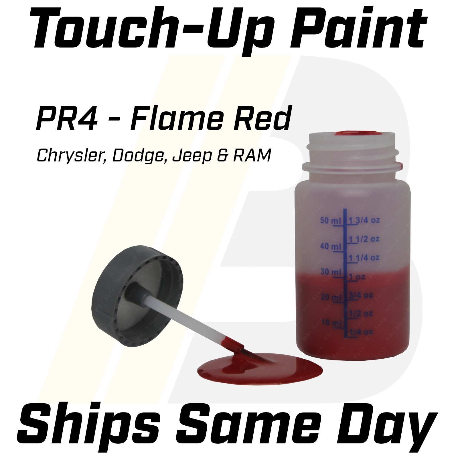 PR4 Flame Red – 1 Oz Touch Up Paint Kit w/ Brush for Chrysler Dodge Jeep RAM