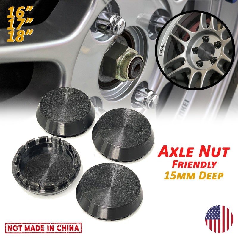 64mm Deep Black Center Caps Compatible with Enkei RPF1 – Axle Nut Friendly