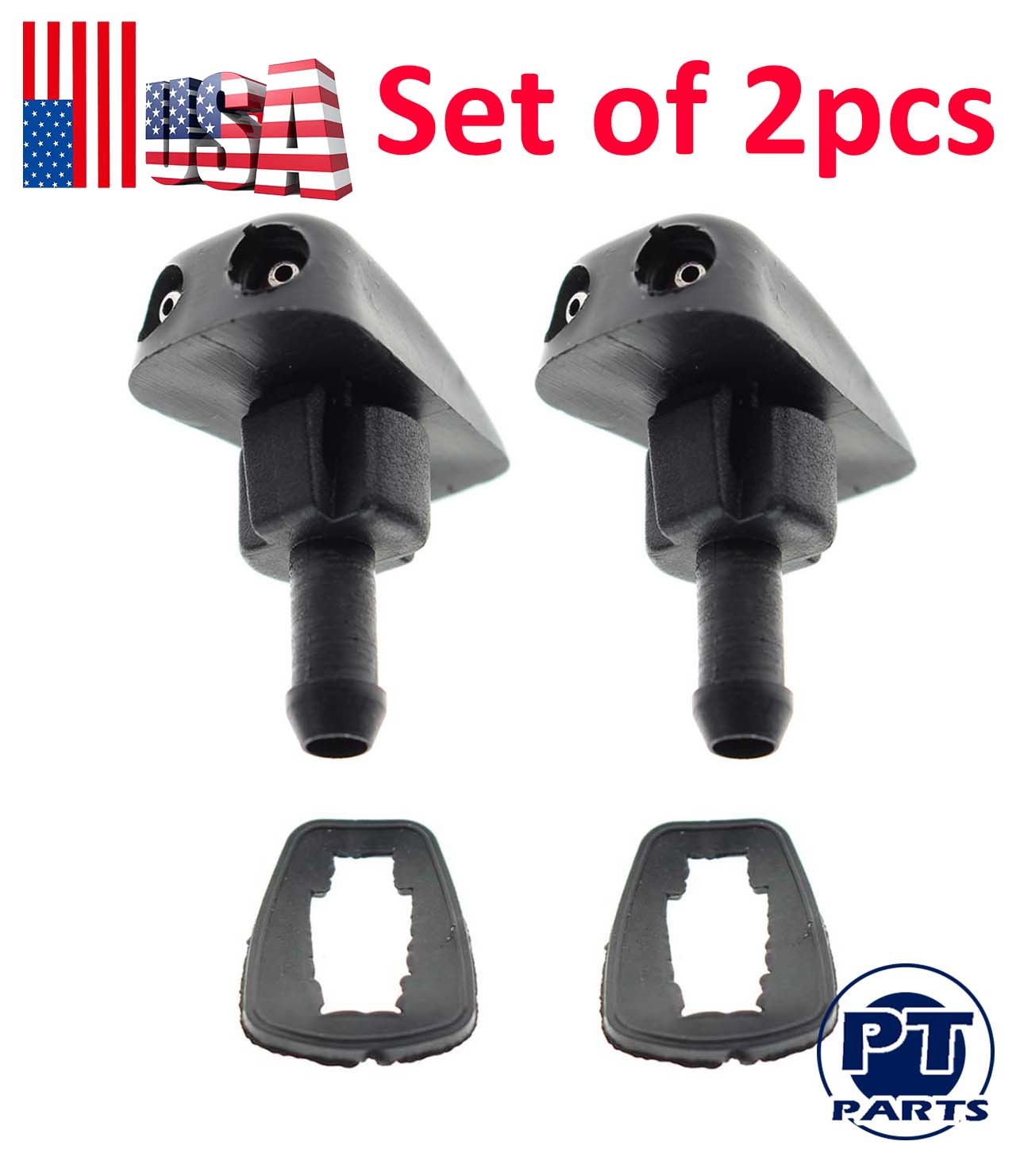 2xCar Auto Window Windshield Washer Spray Sprayer Nozzle ForToyota Ford BMW Audi