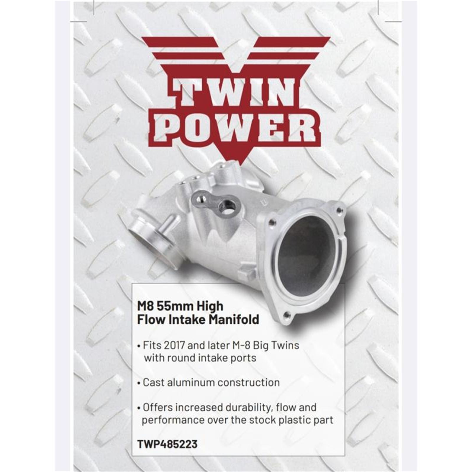 Twin Power 55mm Aluminum High Flow Intake Manifold for 2017+ M8 485223