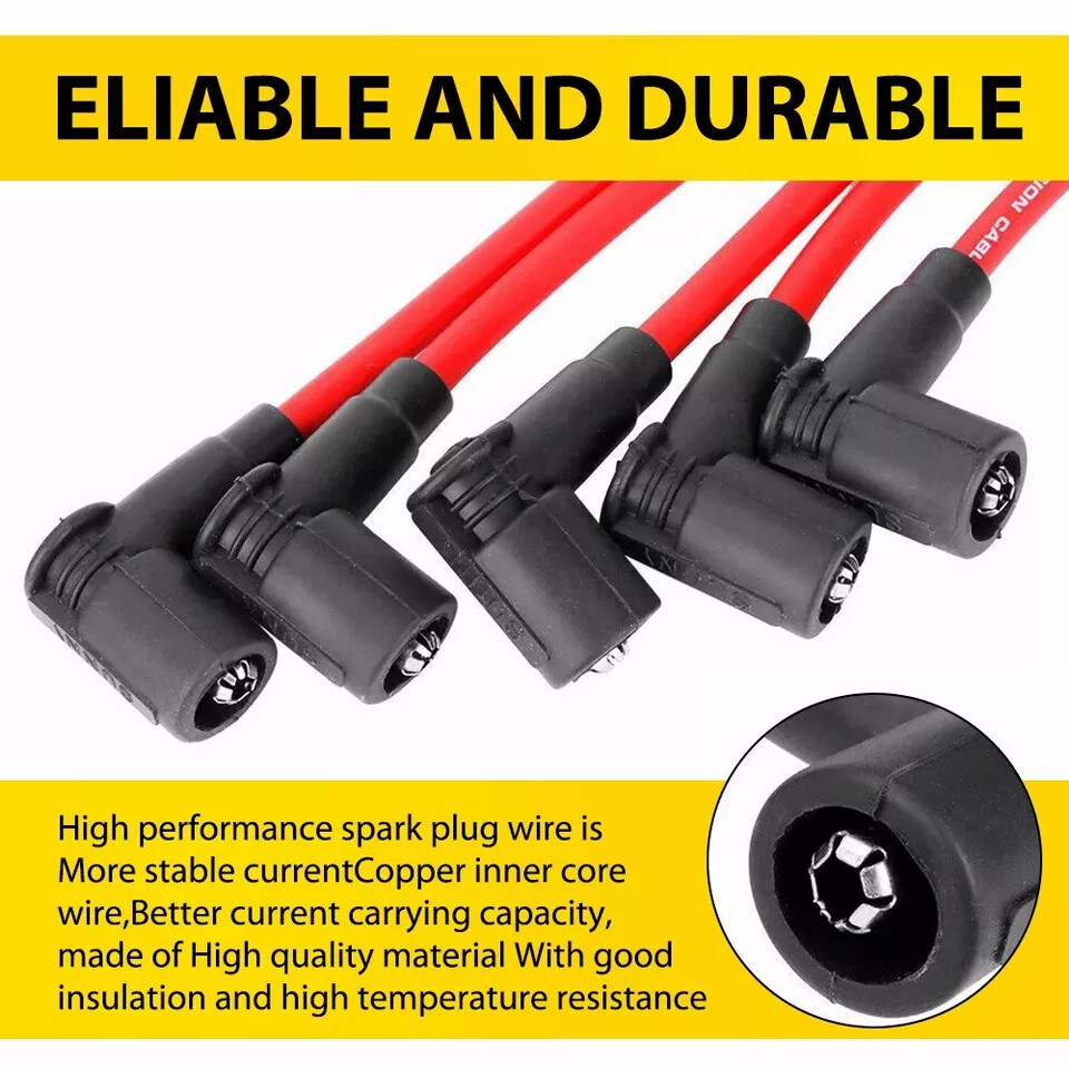 RED 10.5MM SPARK PLUG WIRE SET FOR HONDA ACCORD 1998 1999-2002 2.3L DX LX EX