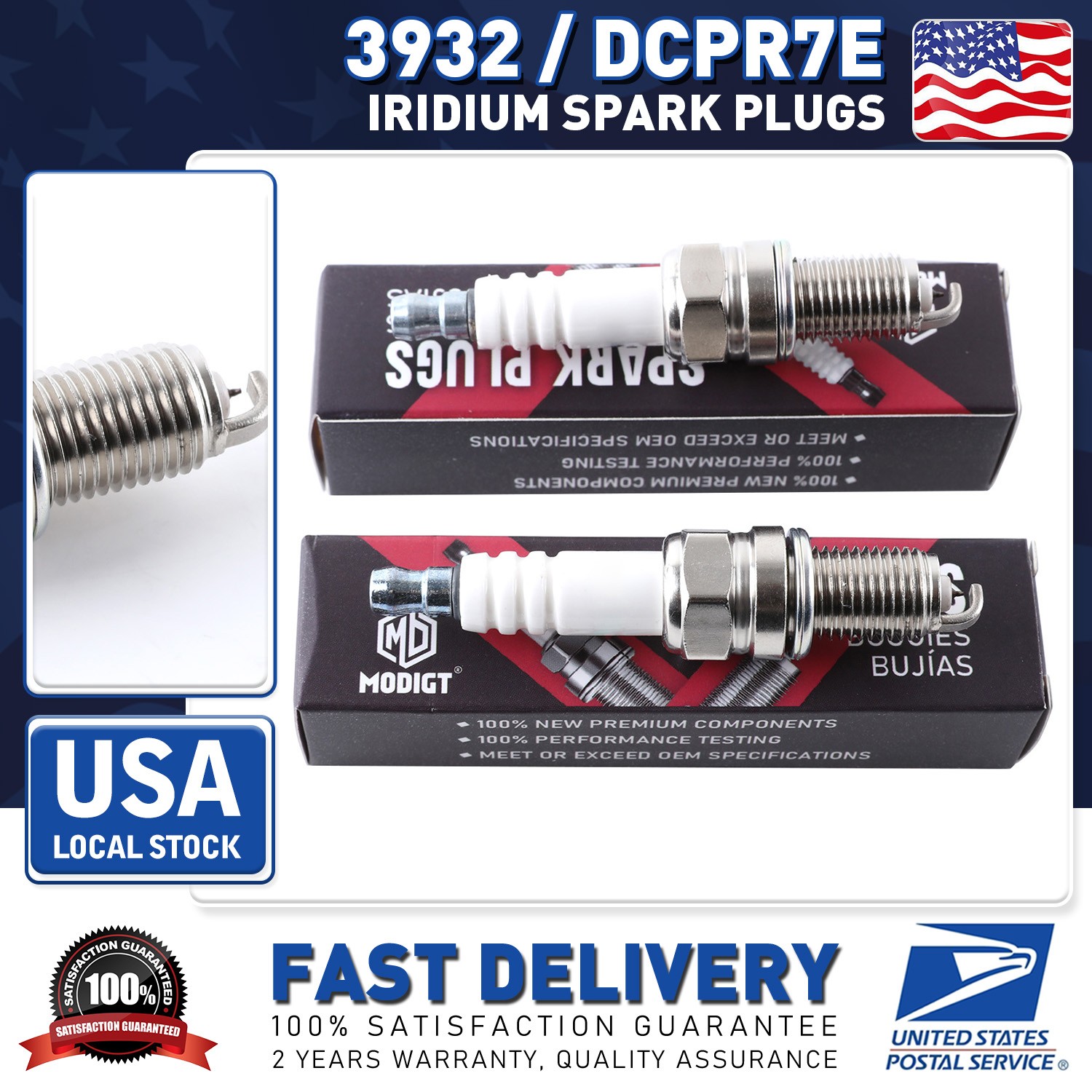 4 Pack Premium Spark Plug-Standard 3932/ DCPR7E Iridium – New And High Quality