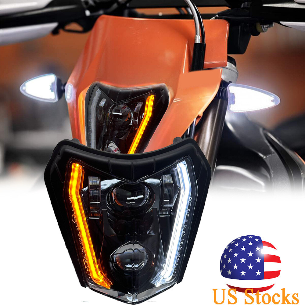 LED Headlight DRL w/ Turn Signal For KTM 250 350 450 500 690 Enduro R SMC-R