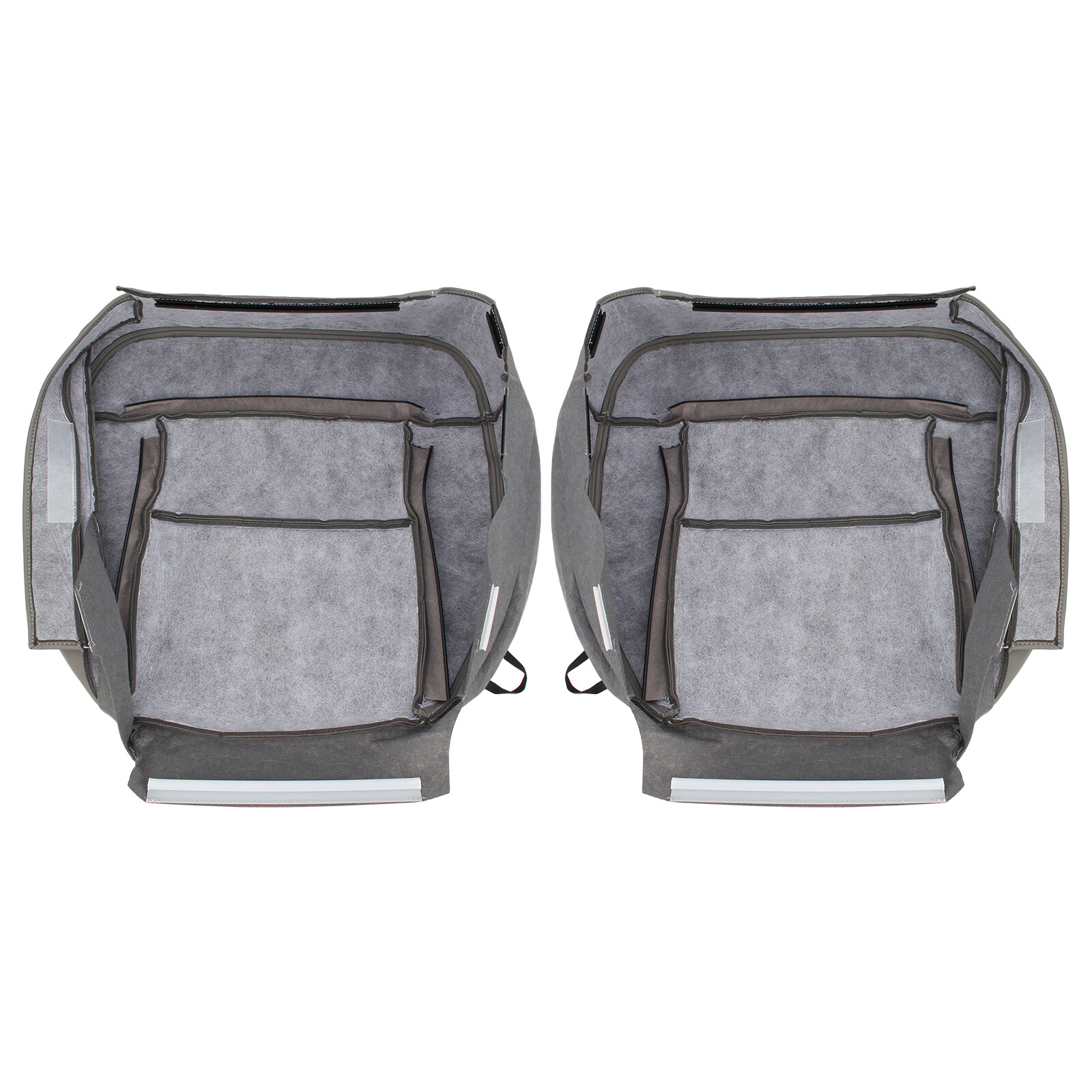 For 2004 To 2008 Ford F-150 Front Driver Passenger Bottom Seat Cover Gray Vinyl
