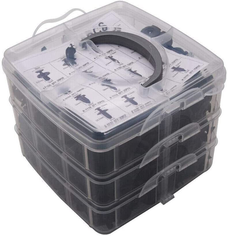 680Pcs Car Retainer Auto Fasteners Push Trim Plastic Clips Pin Rivet Bumper Kit