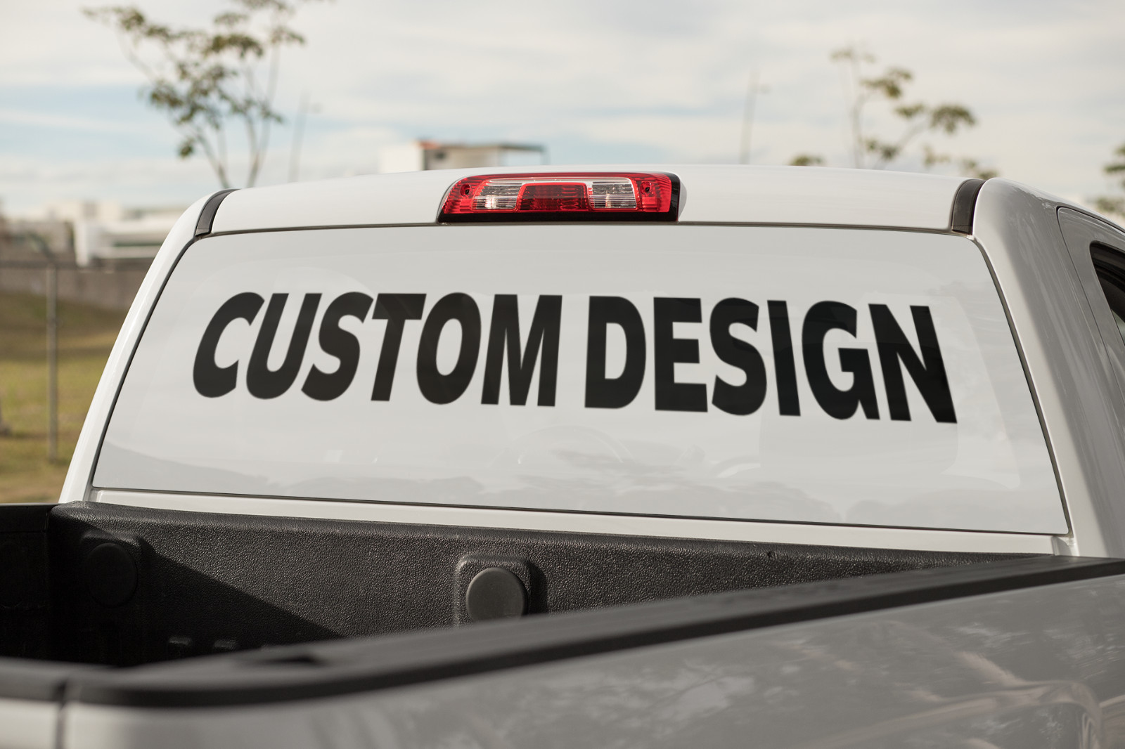Truck Decal Back Window – Custom Design – perforated vinyl