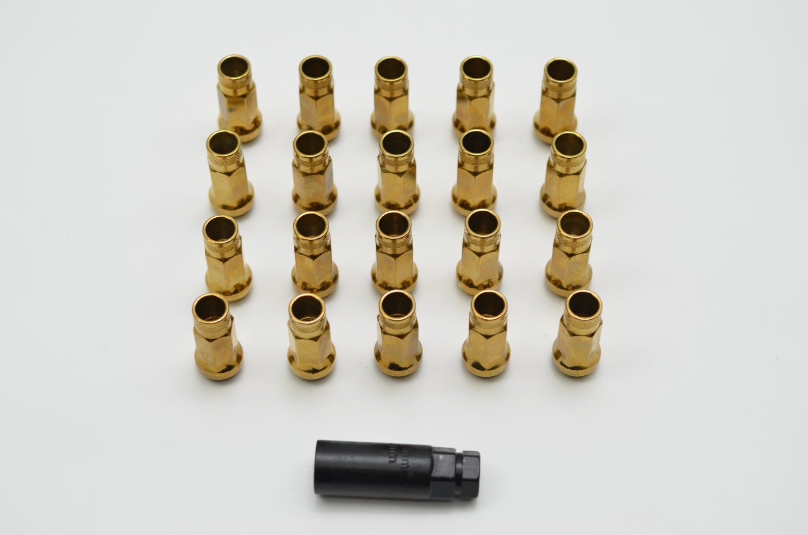 1320 Open end Steel lug nuts 12×1.5 GOLD color 48mm length 20pcs Extended