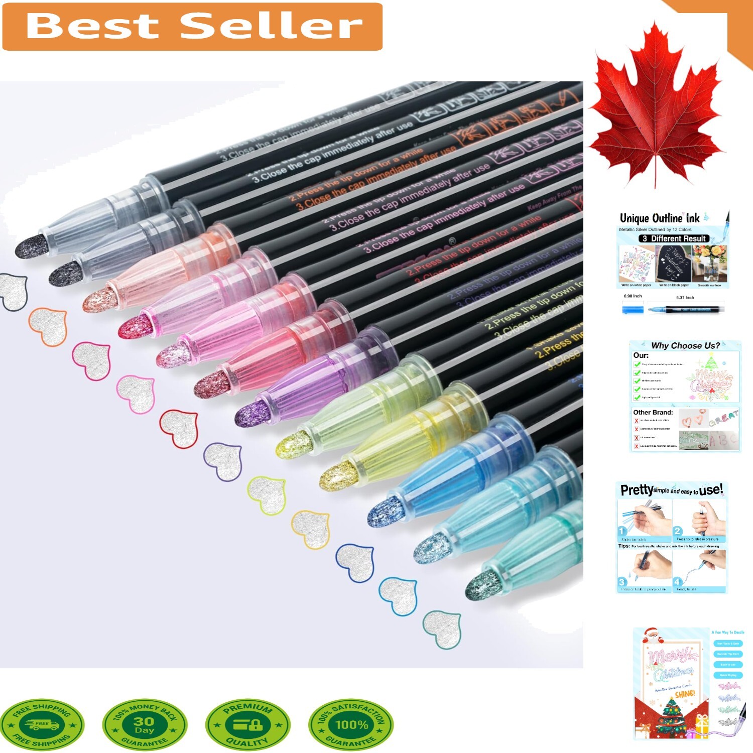 Premium Dual-Color Outline Markers – Safe and Creative Gift for All Ages