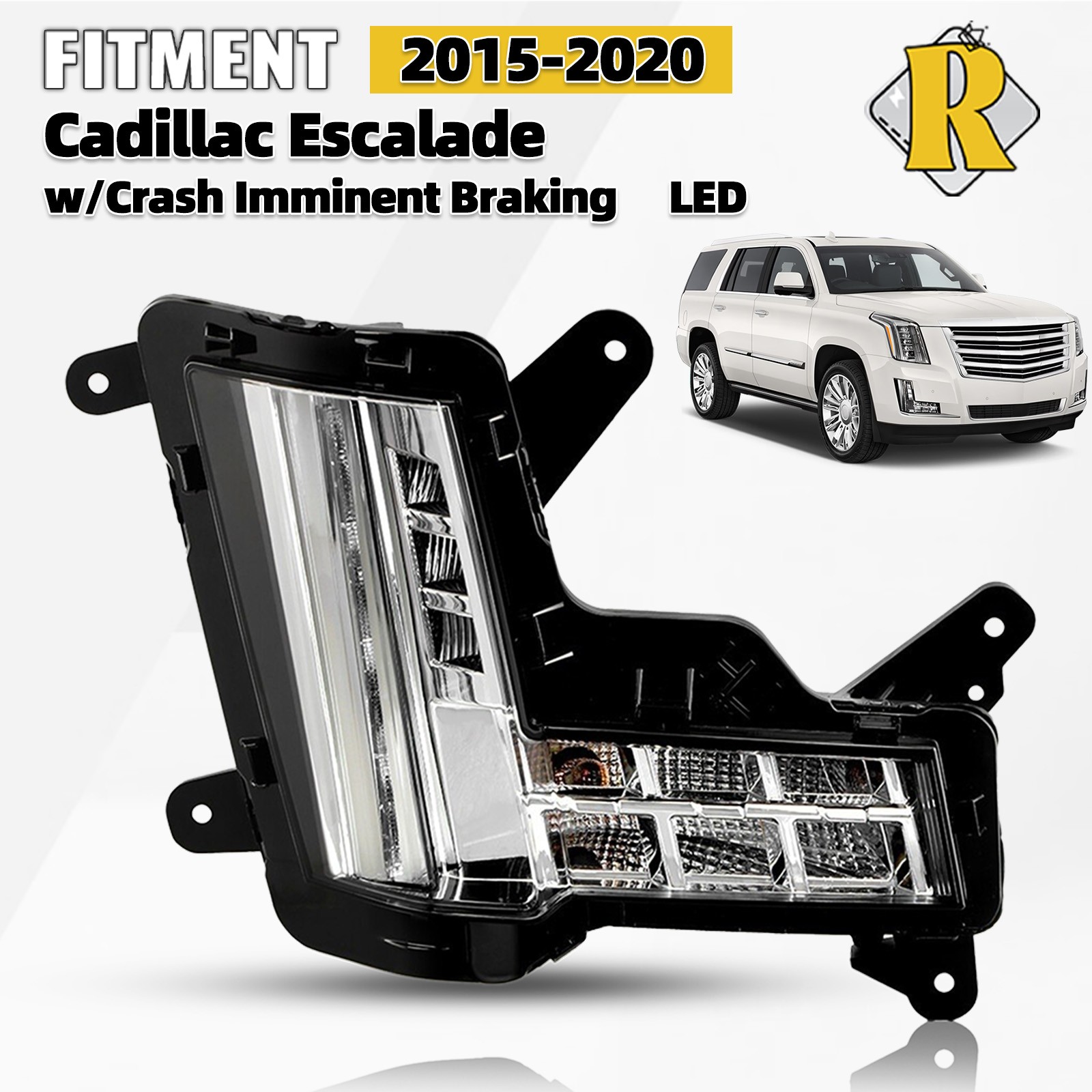 LED Fog Light Lamp w/ Crash Brake For 2015-2020 Cadillac Escalade – Passenger