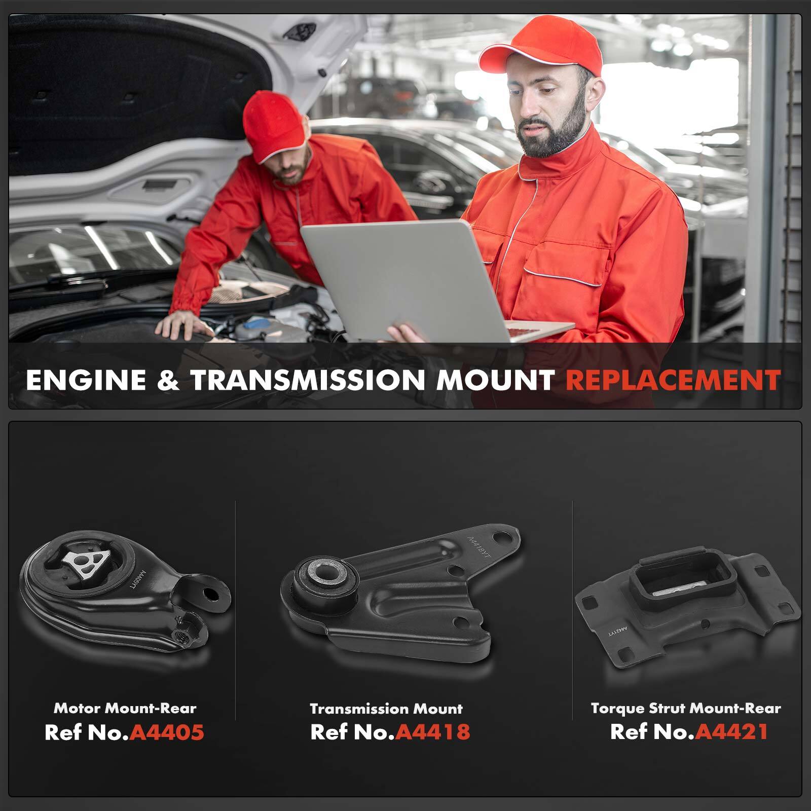 3x Engine Motor & Transmission Mount & Torque Strut Mount for Mazda Auto Trans.