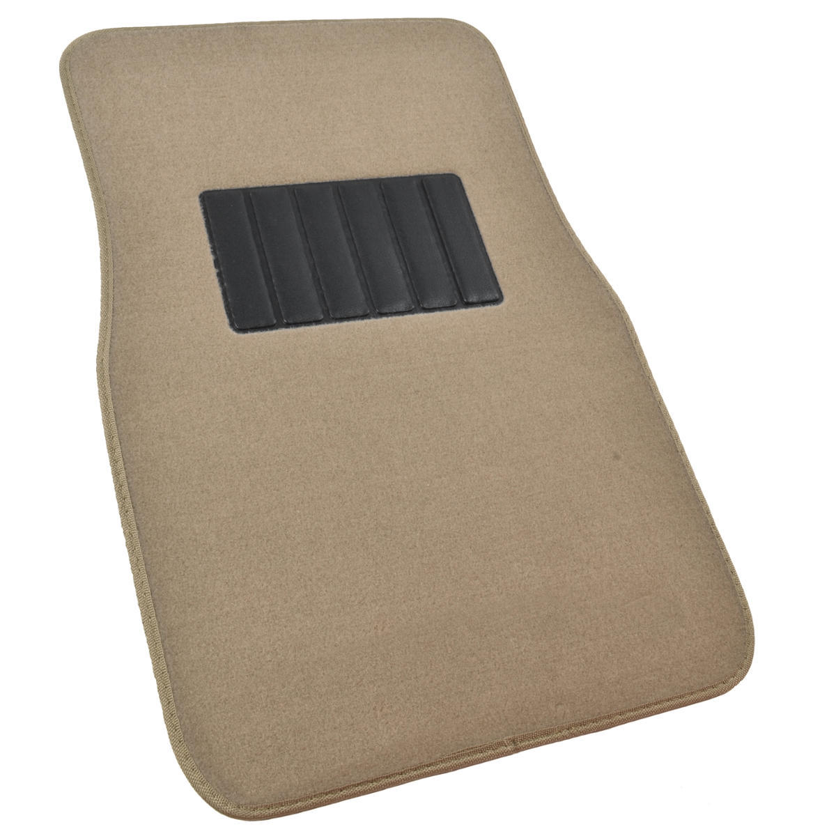 carXS Solid Beige Car Seat Covers Set Complete w/ Front & Rear Carpet Floor Mats
