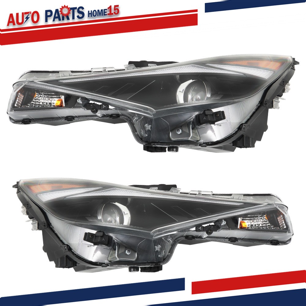 Pair Fit For Hyundai Elantra 2021-2022 Headlight Halogen W/LED DRL Replacement