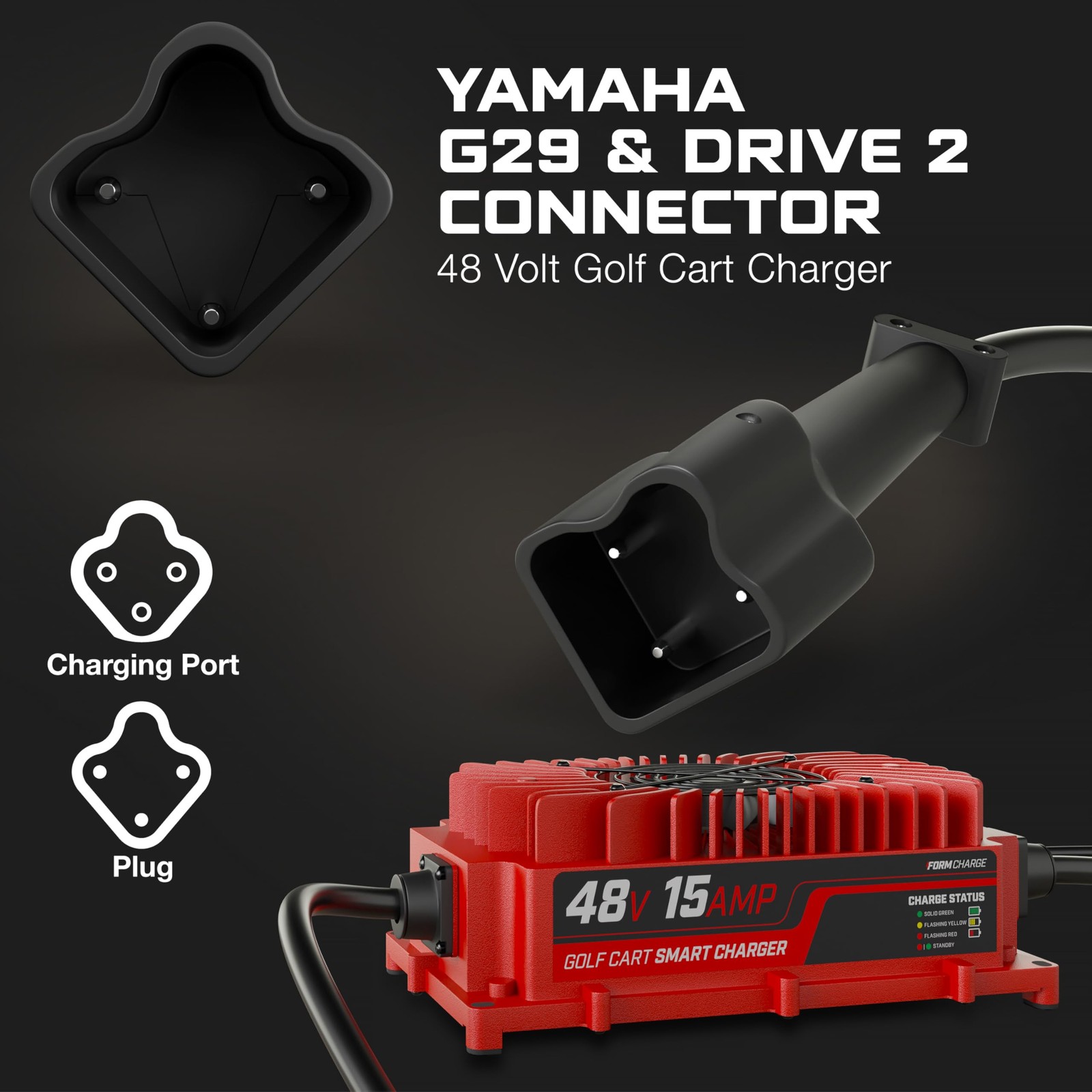 Golf Cart Battery Charger 48V 15AMP Lead Acid Yamaha G29 FORM Volt Drive