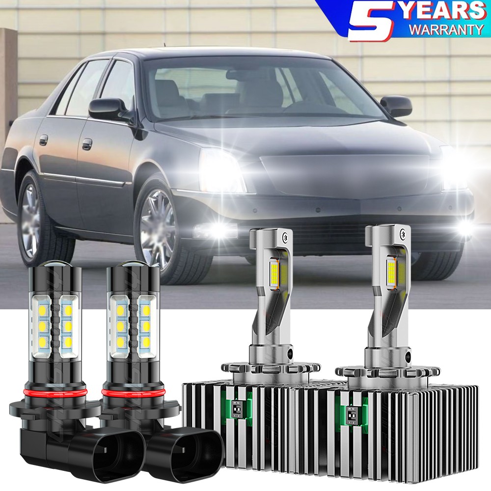 For Cadillac DTS 2006-2011 4PC Xenon HID/LED Headlight HI/LO+Fog Light Bulbs Kit