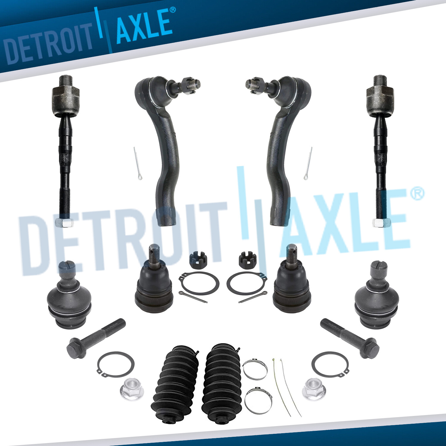 10pc Front Upper Lower Ball Joint Tie Rod for Nissan Frontier Pathfinder Xterra