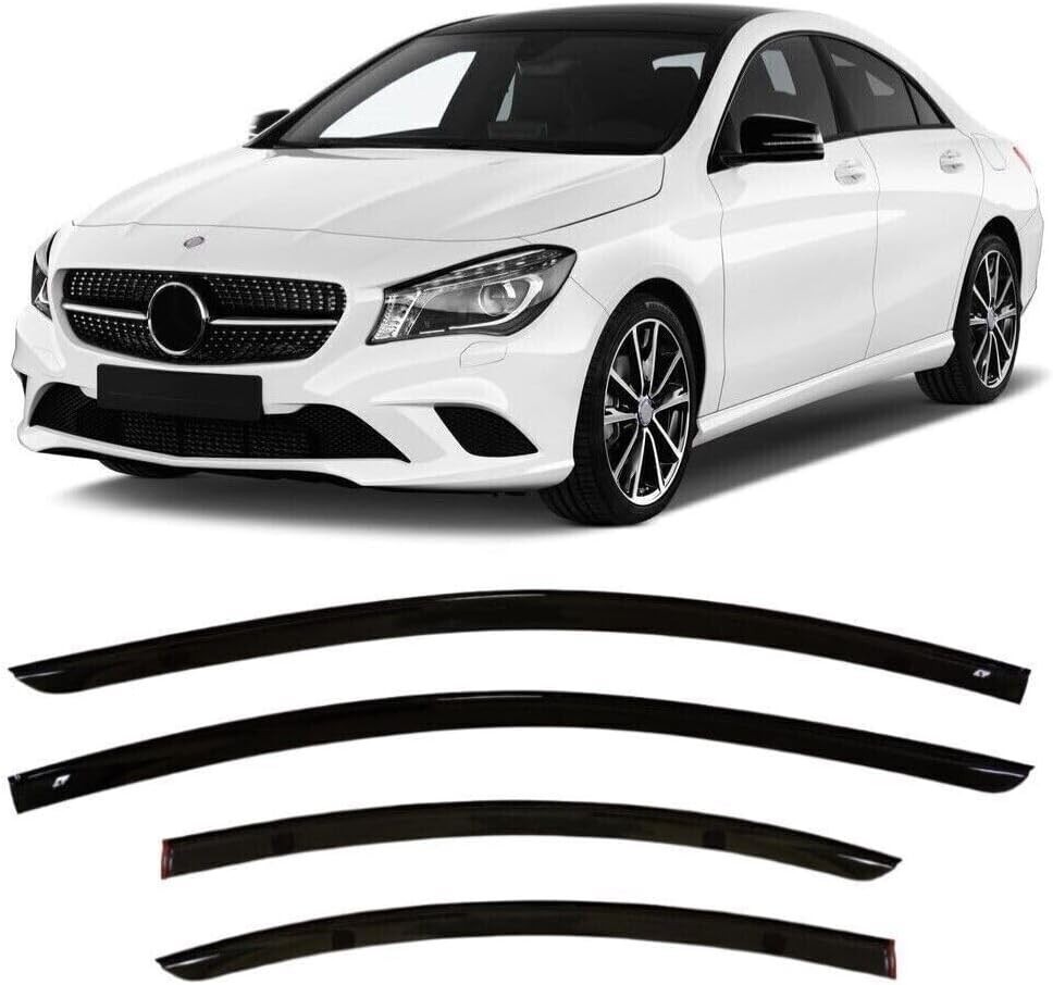 Tape-on Window Visors Rain Guards Fit Mercedes CLA C117 2013-19 Wind Deflectors