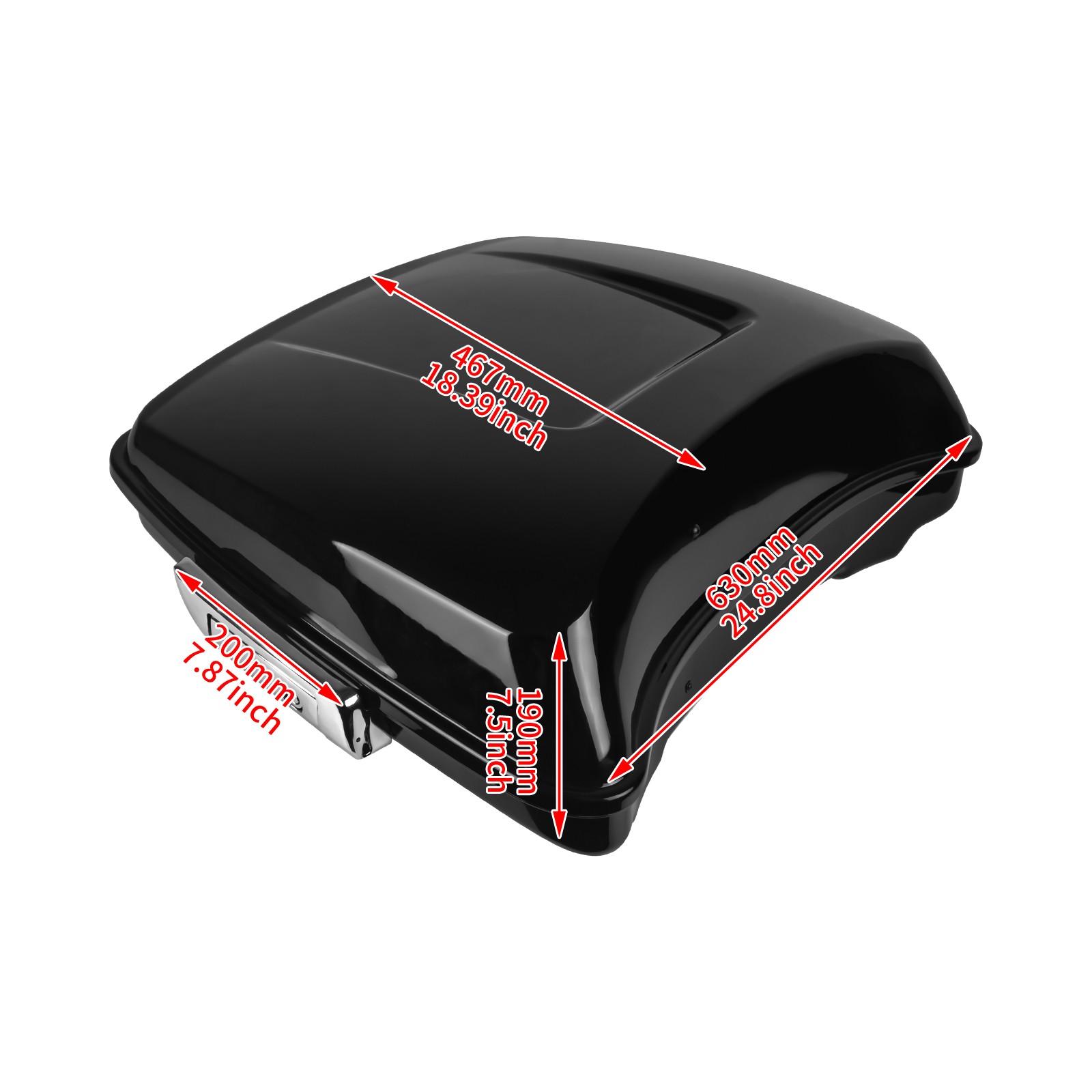 Chopped Tour Trunk 7.5″ w/Pad Chrome Latch For Harley Touring CVO FLHTKSE 14-26